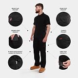 BKS Mens Combat Cargo Work Trousers 28-56 Knee Pad Pockets Black Navy view 5