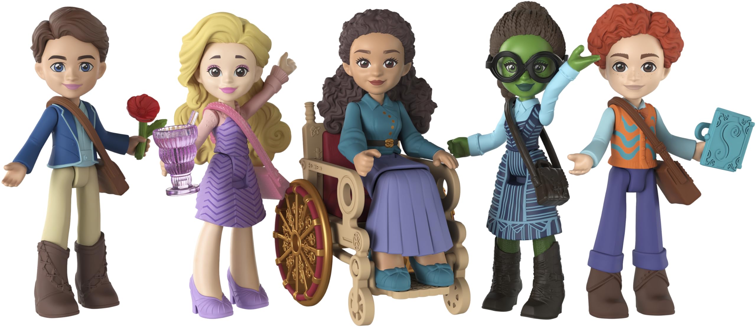 Mattel Universal Pictures’ Wicked Students of Shiz Multipack, 5 Small Dolls with Signature Looks and 9 Storytelling Accessories, Inspired by The Movie