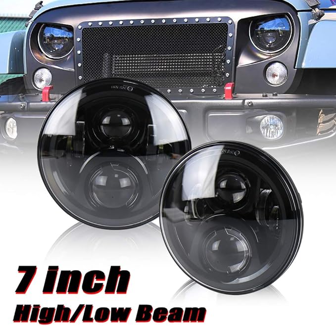 LED Scheinwerfer Defender 75W - Schwarz Für Land Rover