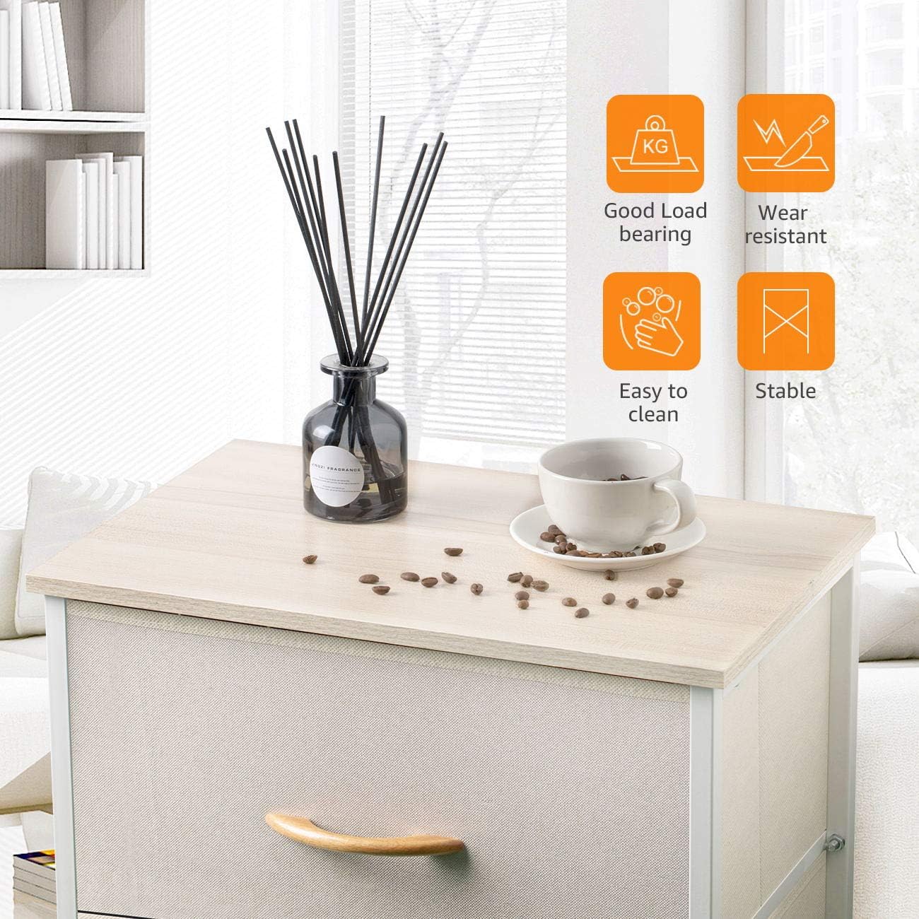 COSYLAND 4 Drawer Dresser Storage Tower, Fabric Organizer Unit Stable for Bedroom, Closet, Entryway, Hallway, Nursery Room Beige: Home Improvement