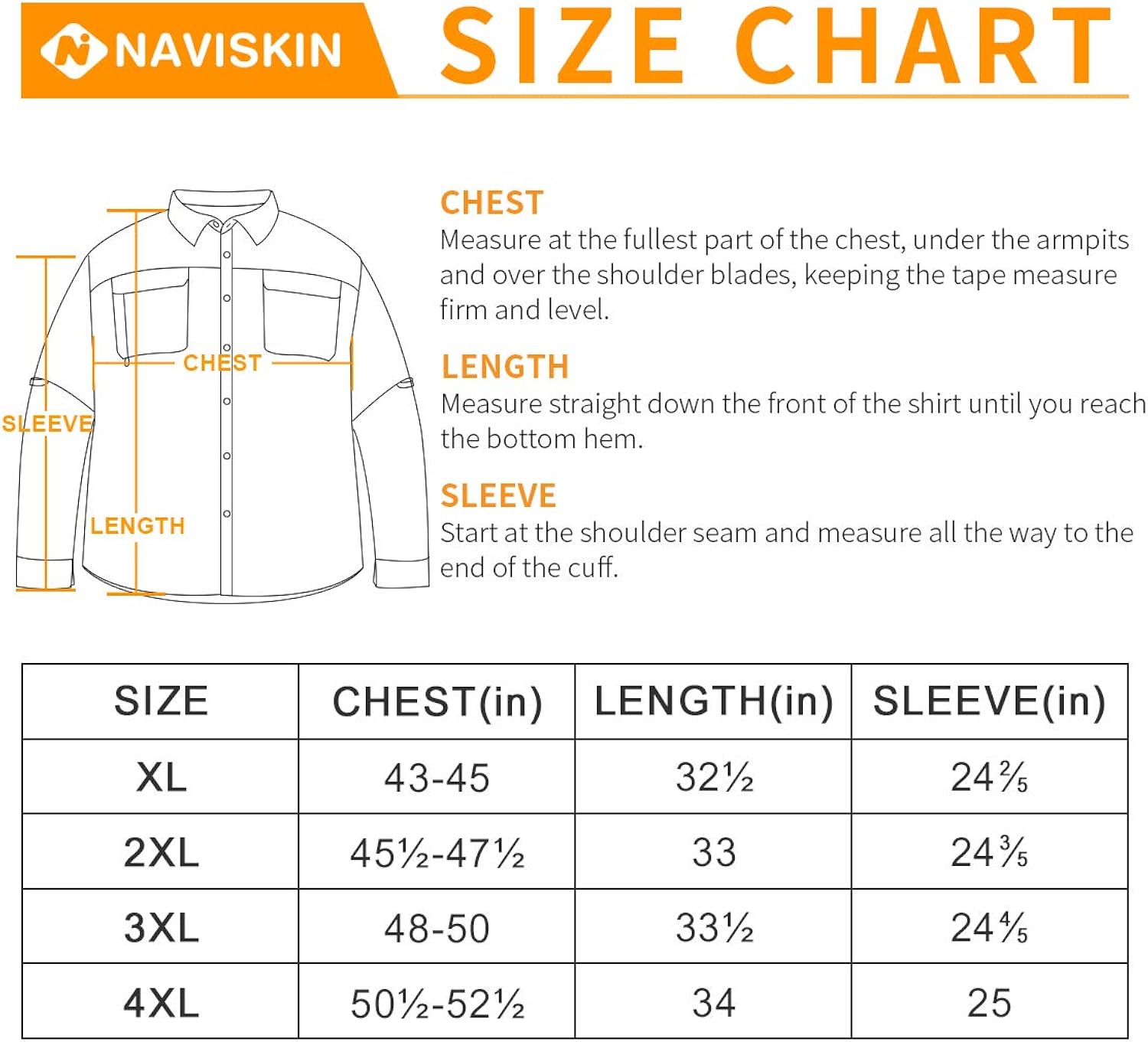 Naviskin Men's Plus Size UPF 50+ Sun Protection Long Sleeve Quick Drying Outdoor Shirt Big & Tall XL-4XL: Clothing