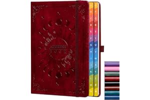HWXBEN Address Book with Colorful Alphabetical Tabs (8.4" x 5.7") – Hardcover Contact Organizer for Website Passwords, Telephone, Software Licenses, and Important Information – Wine Red
