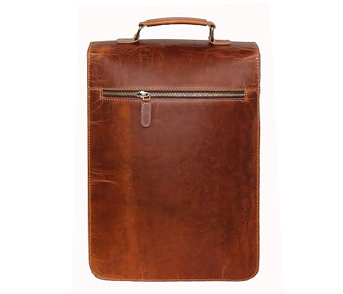 jaald Leather Messenger Bag — Vintage Laptop Case Crossbody Bag
