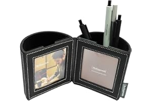 Bellagenda Pen Holder with Photo Frame, Desk Accessory & Workspace Organizers, Christmas Gifts for Coworkers, Pencil Holder f