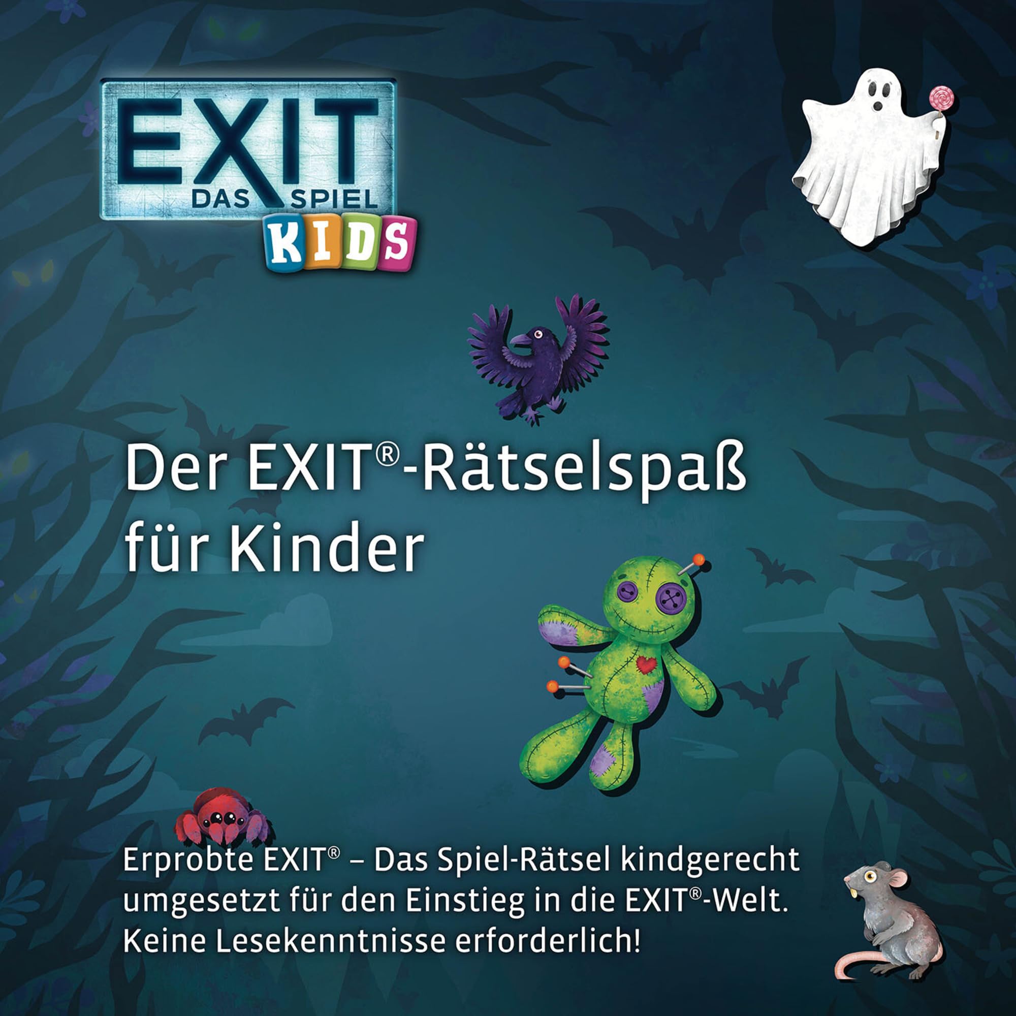 KOSMOS 684280 EXIT® - Das Spiel Kids - Gruseliger Rätselspaß, Rätselspiel ab 5 Jahre für 1-4 Kinder, mehrfach spielbar, Escape Room Spiel, Exit Game, Halloween Spiel, Kinderspiel 3