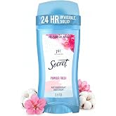 Secret Antiperspirant and Deodorant for Women, 24hr Sweat &amp; Odor Protection, PH Balanced Protection, Gentle on Skin, Invisible Solid, Powder Fresh Scent, 2.6 oz