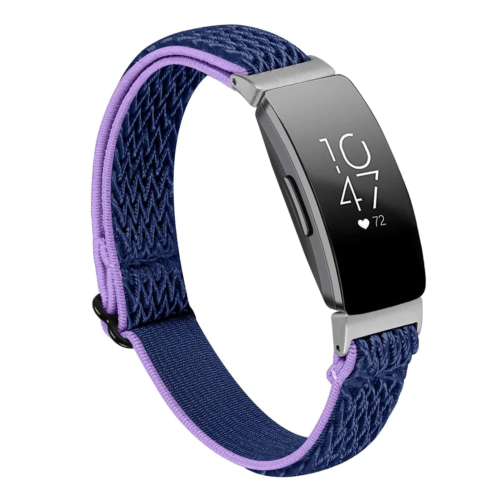 Miimall Sport Strap Compatible with Fitbit Inspire 2/Inspire HR/Inspire, Soft Nylon Elasticity Wristband Slim Skin-Friendly Adjustable Replacement Breathable Band Women Men for Fitbit Luxe-Purple