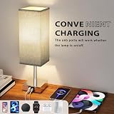 Aooshine Touch Bedside Lamps Set of 2 with USB-C A+ Charging Ports view 3