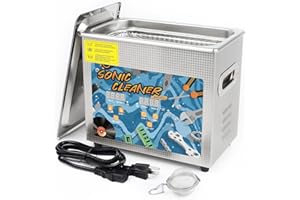 KECOOLKE 3L Sonic Cleaner with Large Capacity with Heating and Time Setting 120 Watt Powerful Stainless Steel Professional Sonic Cleaner for Cleaning Tool Watch Glasses