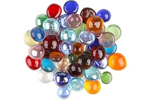 JACKLOVE Decorative Mosaic Tiles, Irregular Circle Glass Mosaic Tiles Assorted Colorful for Crafts Glass Pieces Mosaic Projects, DIY Project 200g/Pack