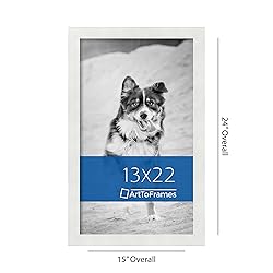 ArtToFrames 13x22 Inch White Picture Frame, This