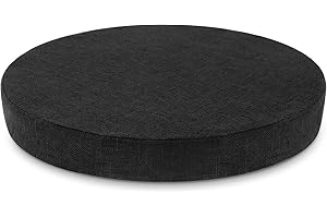Tromlycs Round Chair Seat Cushion Pad 16 inch for Circle Stool Chairs Non Slip Decorative Foam Cushion Pillow, 1 Piece, 16 x 16 inches, Black