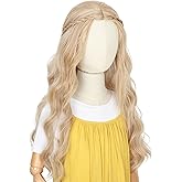 Koonfan Long Wavy Blonde Cosplay Wig for Girls Halloween Costume Party Long Wavy Wigs