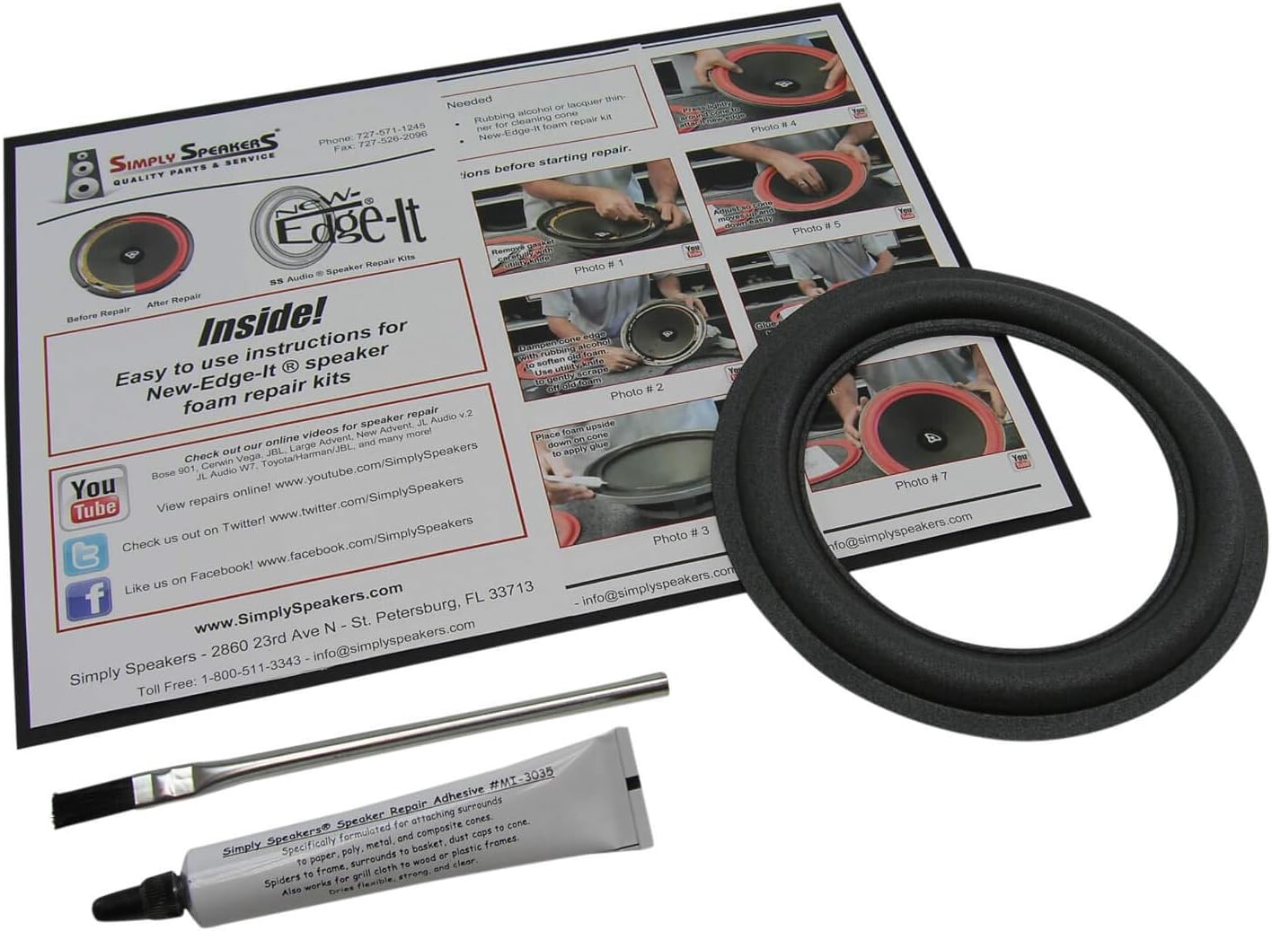 Jeep Wrangler Center Console Subwoofer 6 Inch Single Foam Speaker Repair Kit FSK-6bt-1 (Single)