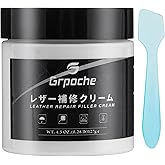 Leather Filler for Filling or Repairing Holes, Tears, Cracks, Scratches, 4.5Oz Filler for Leather Car Seats, Furniture, Shoes, Car Interior, Couch, Chair