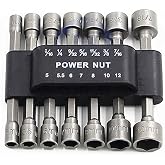 PANOVOS Magnetic Nut Driver Set,Impact Power Hex Nut Driver Drill Bit Master Kit, SAE &amp; Metric, 1/4-Inch Quick-Change| Cr-V Steel (PND-14)