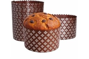 25oz Kulich Mold Easter Bread Paper Mold Paska |12 pcs| Easter Bread Forms - Panettone Paper Baking Molds Universal - Brown D
