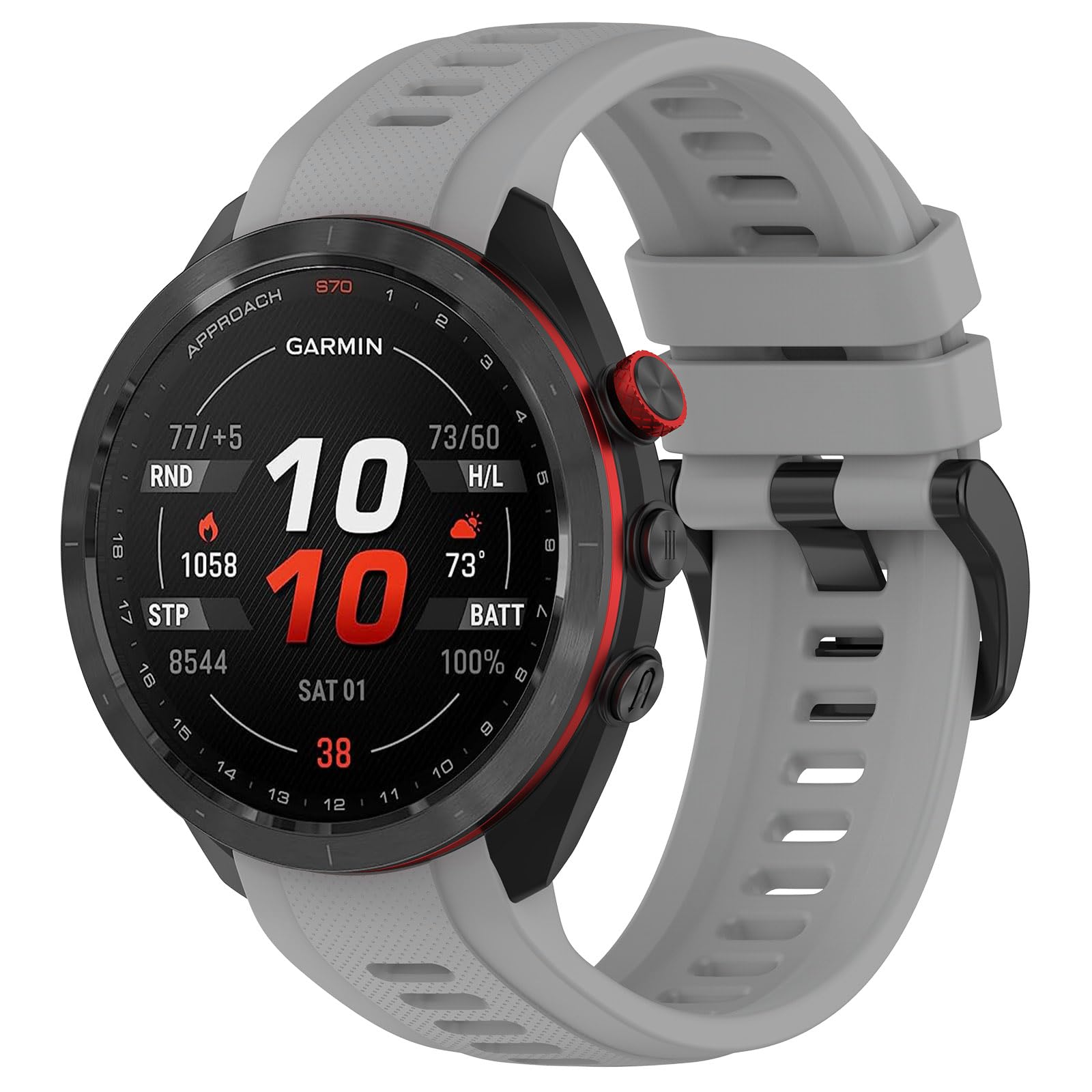 Compatible with Garmin Approach S70 42mm 47mm Watch Band for Women Men, Soft Silicone Replacement Bands Wristbands Accessory Straps Fit for Garmin Approach S70 42mm 47mm (42mm, Gray)