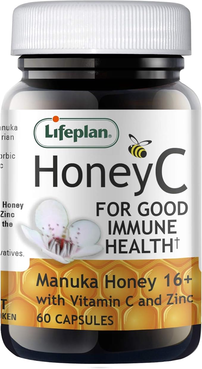 Lifeplan Honey C with Vitamin C & Zinc Capsules. for Normal Immune