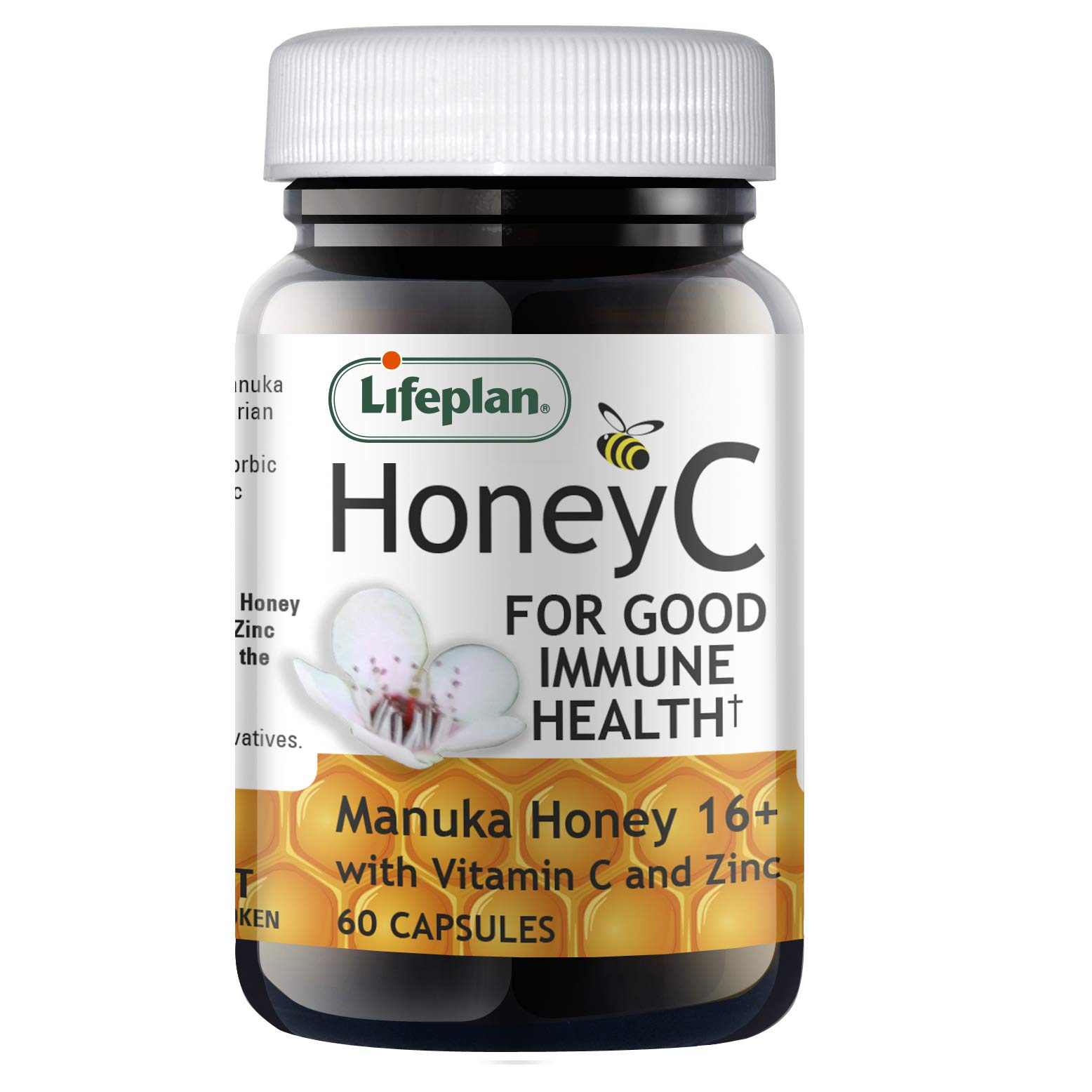 Lifeplan Honey C with Vitamin C & Zinc Capsules x 30. for Normal Immune System Function