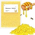 BALFER Organic Beeswax Pellets 453g (1lb) - Natural Chemical-Free Cosmetic Grade Yellow Beeswax for DIY Candles, Lip Balm, So