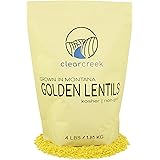 Montana Whole Golden Lentils | 4 lb Resealable Bags | Non-GMO | Kosher | Vegan | Non-Irradiated (Will Sprout) | Yellow Lentil