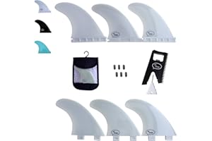 Ho Stevie! FRP Thruster (3) Surfboard Fins - Stronger Than Regular Nylon Fins - Performance and Maneuverability - Includes Travel Case, Screws, Wax Comb and Fin Key
