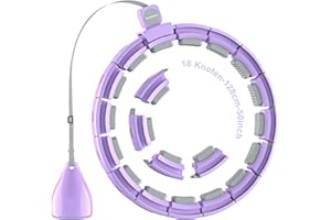 SONKOLORO Weighted Workout Hoop for Adult Weight Loss - 50" Plus Size Silent Smart Waist Fitness Circle with Ball - Abs Exercise Equipment for Home…