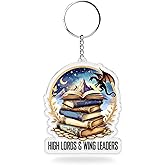CARAMOONA Bookish Keychains 2 Inches ACOTAR Fourth Wing Key Holder Dragon Keys for Handbags Backpack Acrylic Key Tags