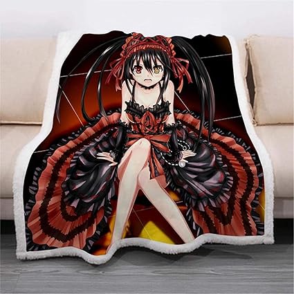 BHOMLY Manta De Franela Rojo Dibujos Animados Anime Niña 100X140Cm