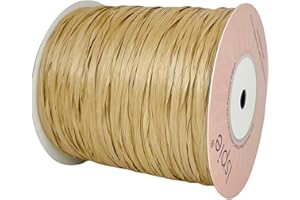 ISPIE Raffia Yarn for Crochet, NOT Paper Genuine Rayon Raffia 1/4'' (Kraft)