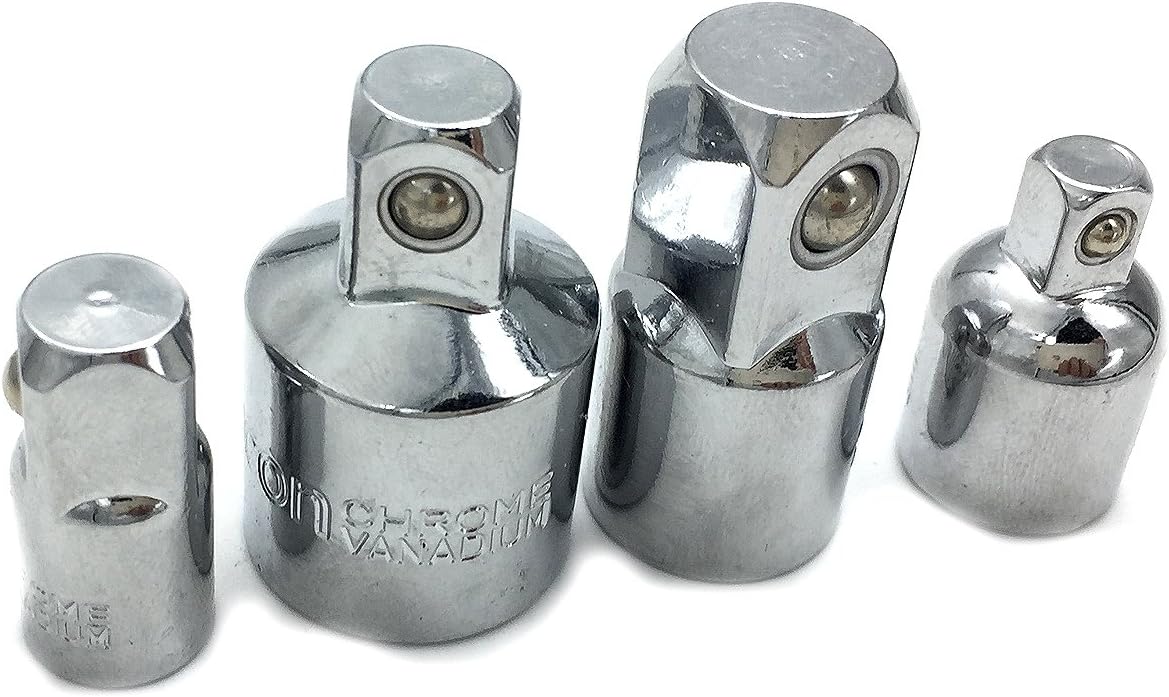 PANOVOS 4pcs Auto Impact Socket Adapter and Reducer Converter Set 1/4"3/8" 1/2" Hand Tools Socket Wrench Adapter Set