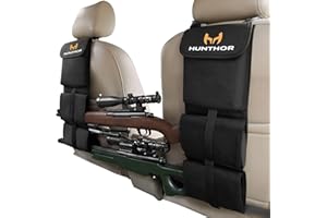 Hunthor Truck Gun Rack (A Pair), 900D Adjustable Seat Back Gun Storage, Heavy Duty Automotive Rifle Holder Hunting Accessories for Jeep, Truck, SUV, Off-Road Vehicles
