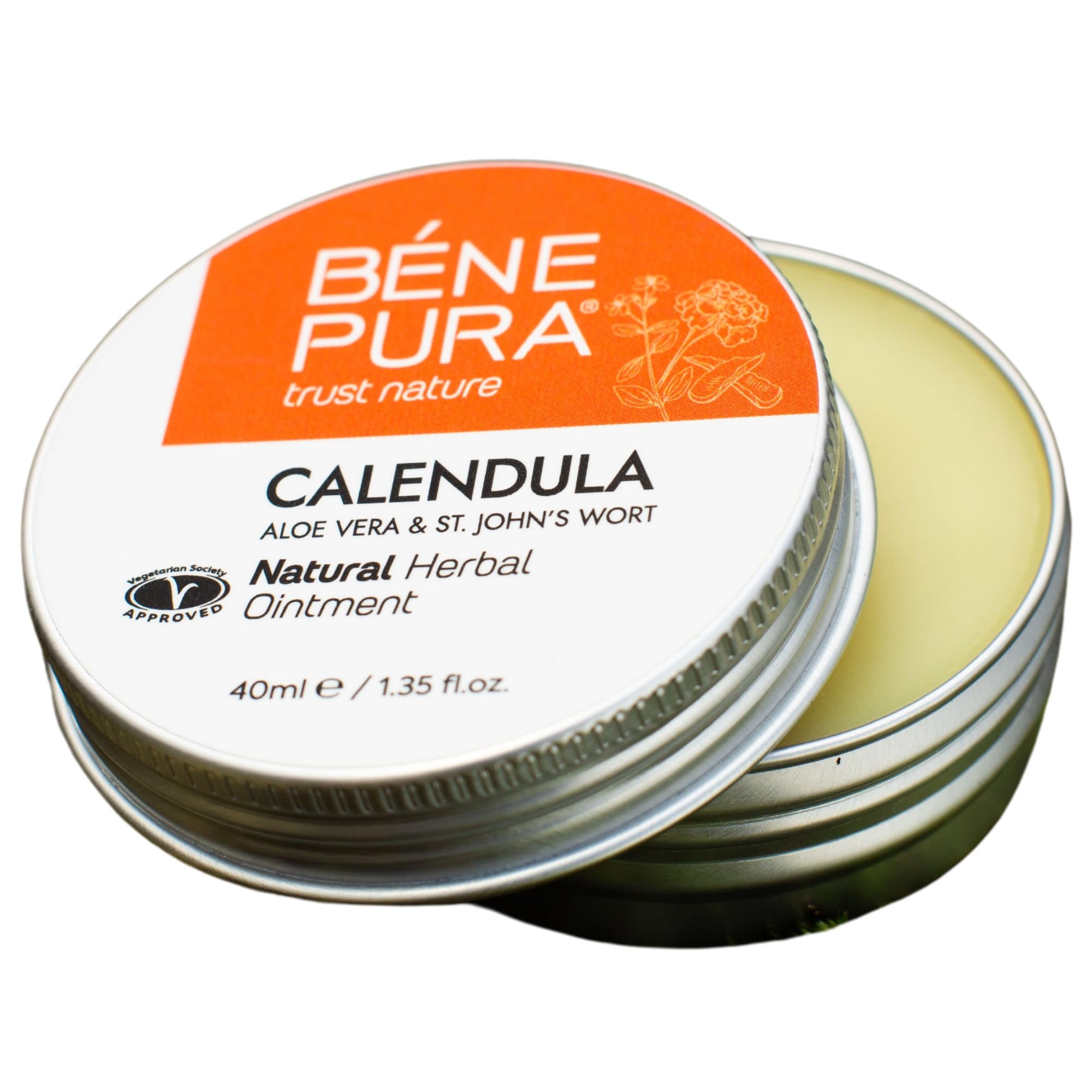 BenePura Calendula Ointment, Natural Ointment for Wounds and Minor Skin Burns with Aloe Vera and St John's Wort, 40 ml (Pack of 1)