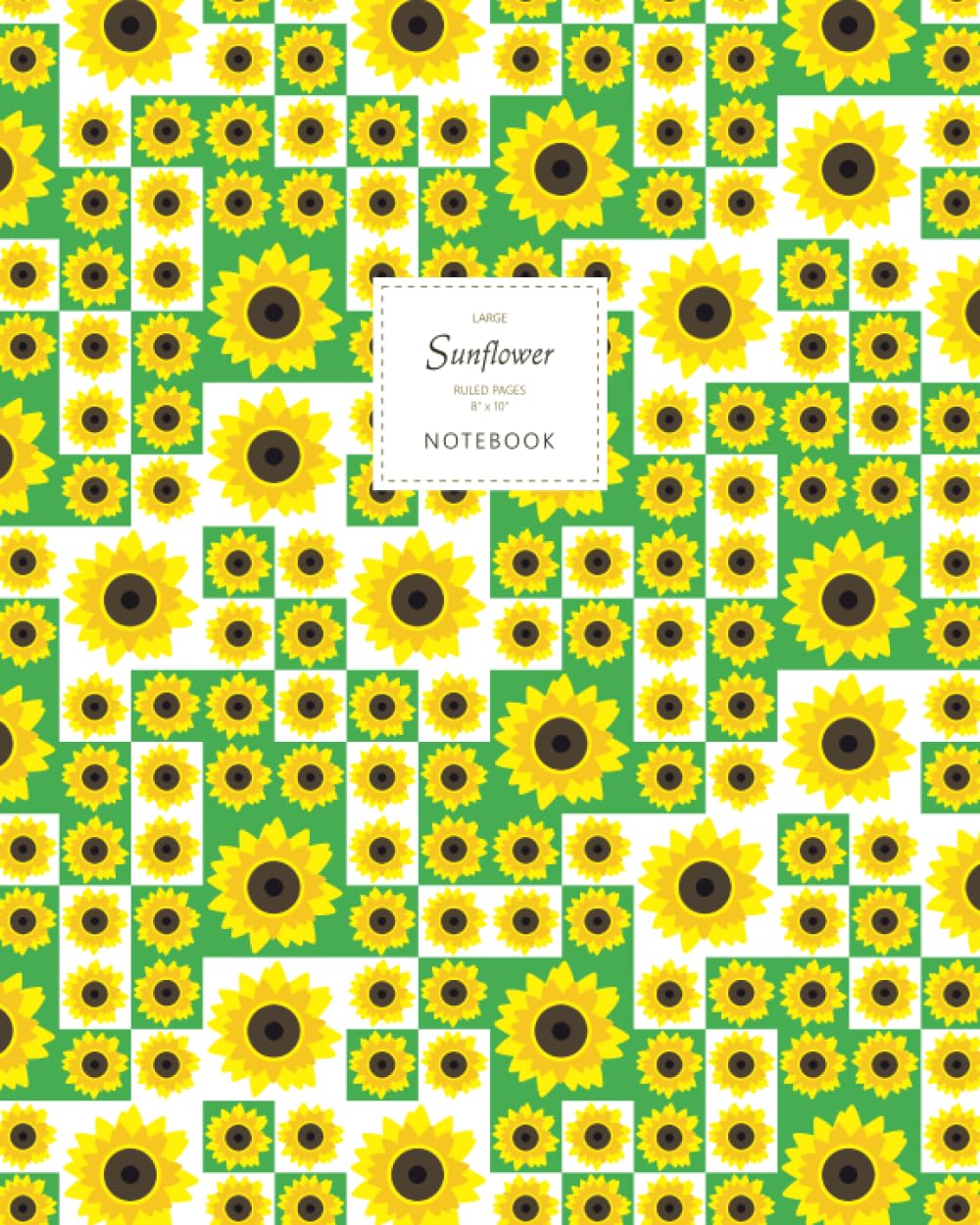 Sunflower Notebook - Ruled Pages - 8x10 - Large (Green)
