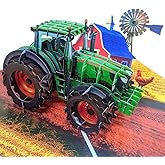 PQDGlobal 3D Tractor Popup Card – Handmade Farm-Themed Paper Art for Birthday, Anniversary, Christmas, Father’s Day – Unique Gift for Him, Her, Dad, Farmer, Tractor Lover, Country Life Fan