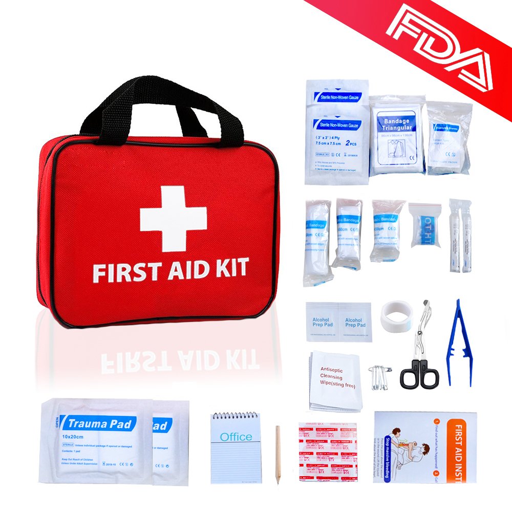 RISEN Medical First Aid Kit Bag- Hospital Emergency Survival Supplies for Traveling, Hiking, Camping, Home, Auto, Portable, Lightweight