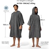 Winthome Changing Bath Robe Surf Poncho Towel Hooded M Classic Blue view 6