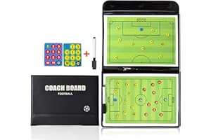 FantasyDay Soccer Coaching Tactical Board, Portable Magnetic Football Coach Blackboard Futsal Tactics Strategy Board - Sport Gift Training Assistant Equipment KIt with Player Markers, Pen and Eraser