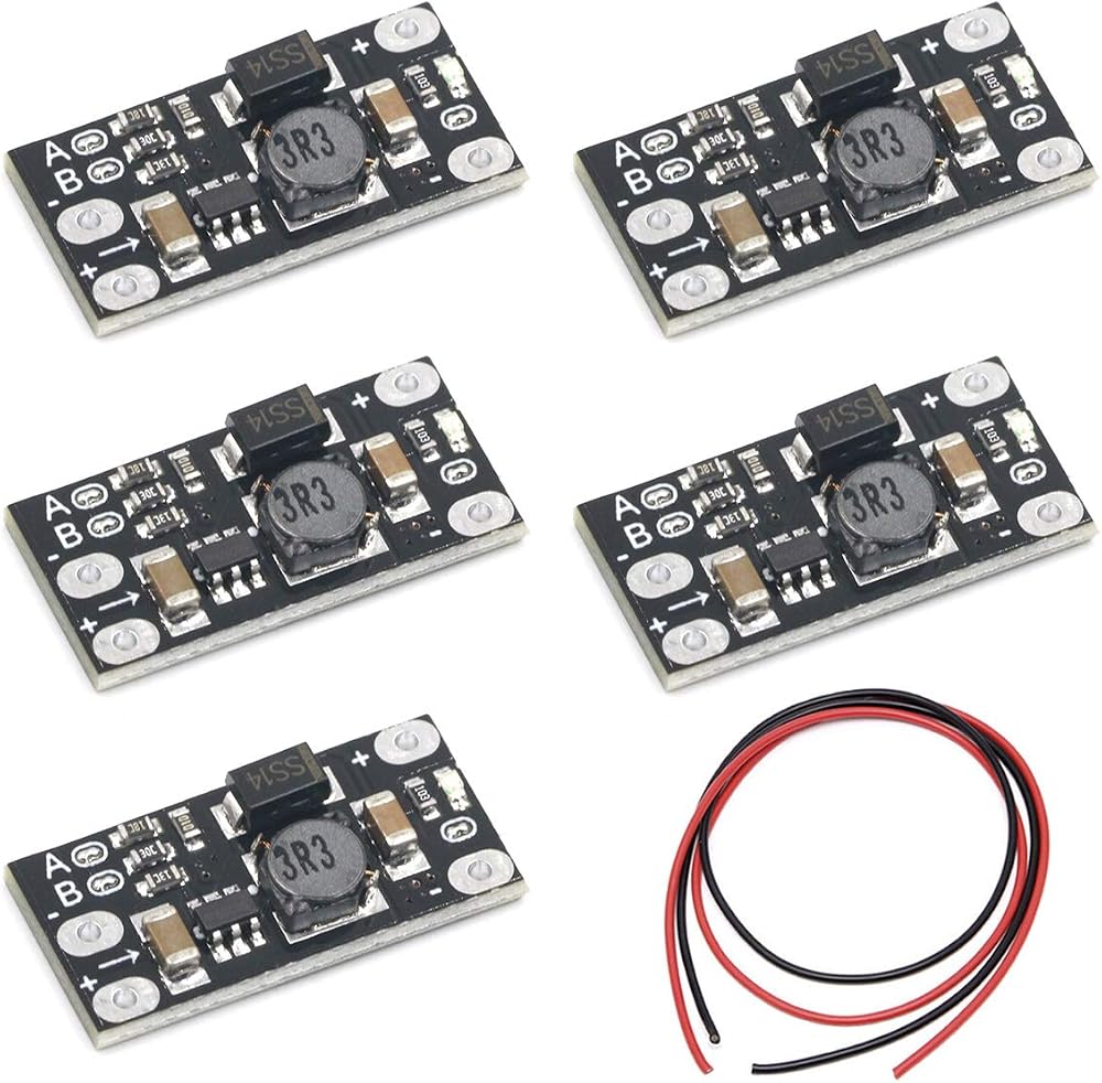 Youmile 5PCS DC-DC Boost Converter Module 3V-9V to 12V Step-Up Voltage