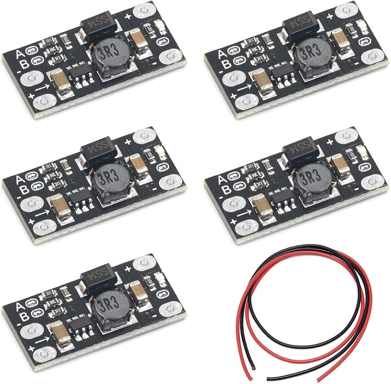 Youmile 5PCS DC-DC Boost Converter Module 3V-9V to 12V Step-Up Voltage