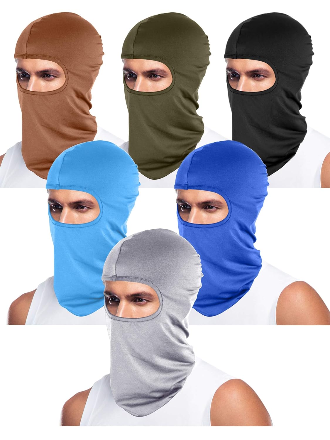 Tatuo 6 Pieces Unisex Balaclava Full Face Mask Winter