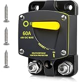 RED WOLF BS6060 60A Amp Circuit Breaker W/Manual Reset Switch DC 12-48V for Car Audio RV Marine Boat Truck Trolling Motors Stereo Audio Electronic Battery Solar System