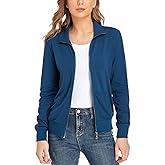 andy & natalie Women's Stand Collar Zip up Long Sleeve Jacket with Pockets Running Sweatshirts Jackets