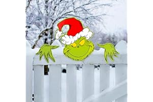 GAUKOMZS 3PCS Christmas Decorations for Tree,Funny Christmas Tree Ornament Grinchs Fence Decorations for Whoville Christmas Decorations (Green 3PCS)