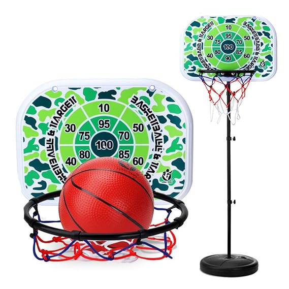 TETAKE Basketballkorb Kinder, 73-200cm Höhenverstellbar Basketballkorb mit Ständer, Tragbar Basketballständer Kinder Einstell