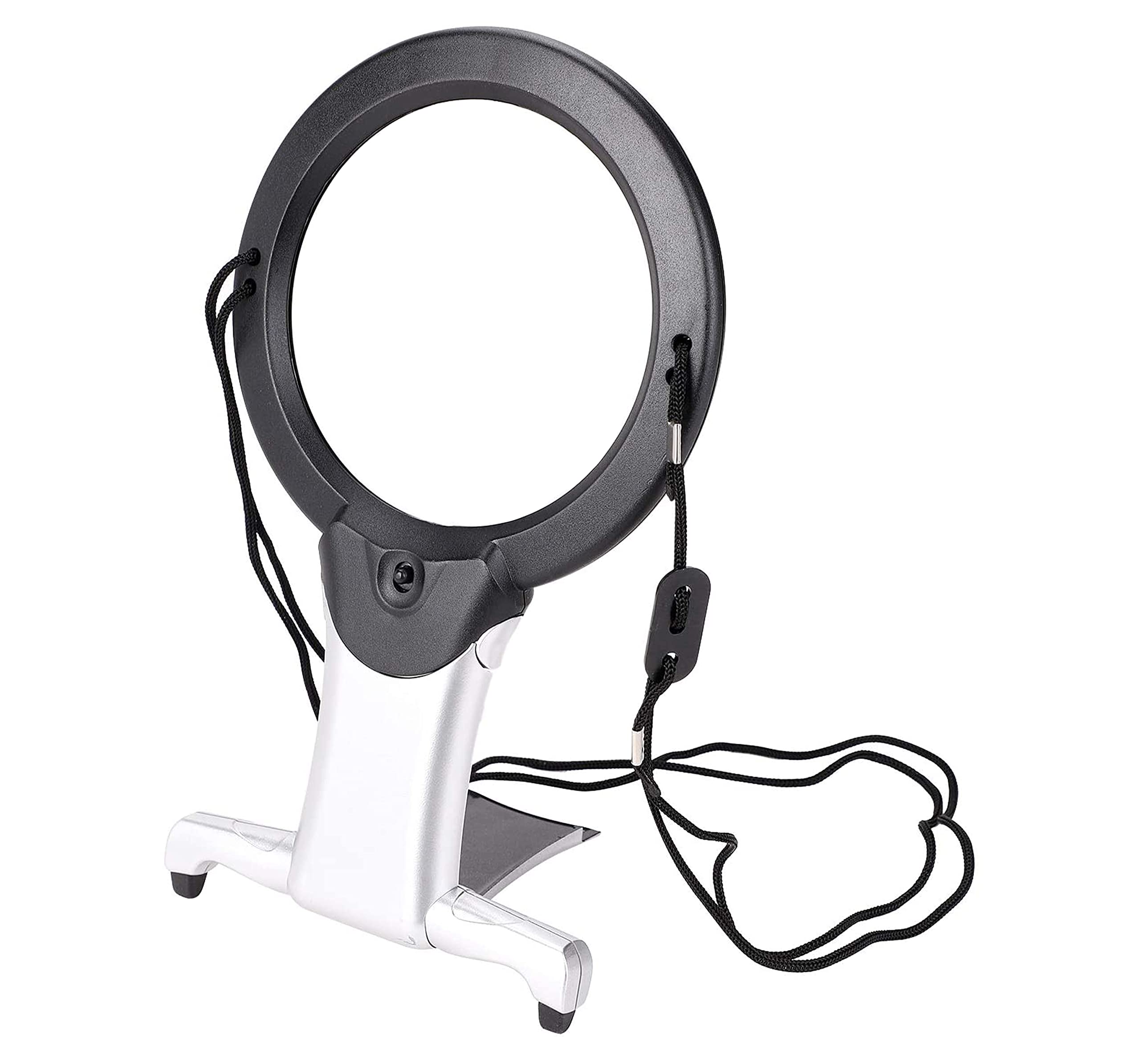 ARSUK Magnifying Glass with Light 2 in 1 Hands Free Reading Magnifier Neck Hanging Cord & Desk Stand for Crafts Handcraft Sewing Jewelry Hobby
