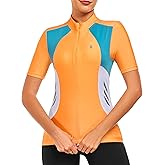 Little Donkey Andy Women's Half Zip Breathable Cycling Vests Reflective Sleeveless Jerseys Shirts Running 4 Rear Pockets