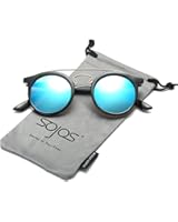 SojoS Small Round Polarized Sunglasses Mirrored Lens