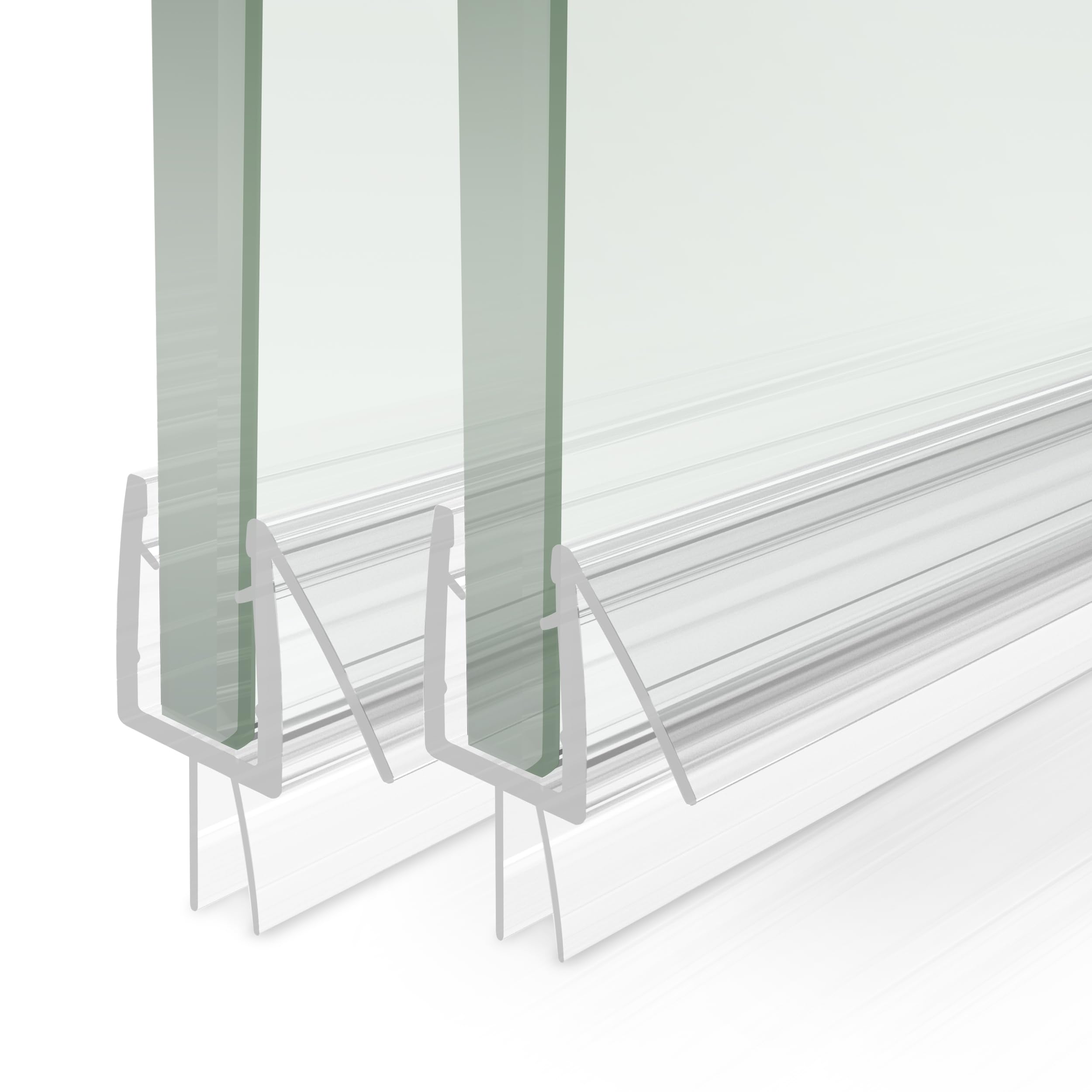 Photo 1 of 2-Pack iBath Shower Door Bottom Seal, Fit 5/16"(8mm) Glass Thick, Ultra Clear Frameles Glass Door Sweep Strips Stop Shower Leaks, Length 39"(992mm) Glass Door Seal Strip.